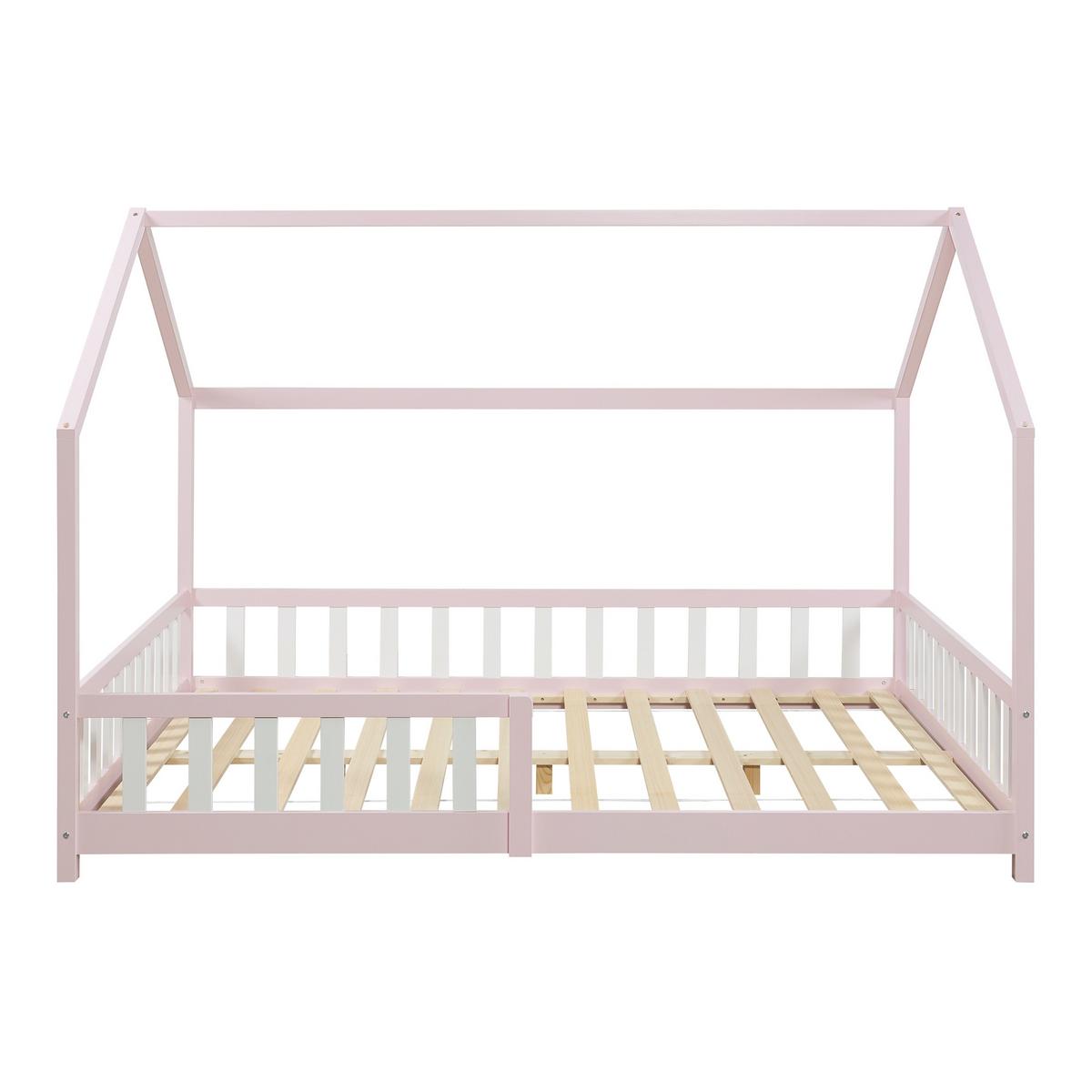 HAUSBETT Hesel - Pink, Holz (140/200cm) - [en.casa]