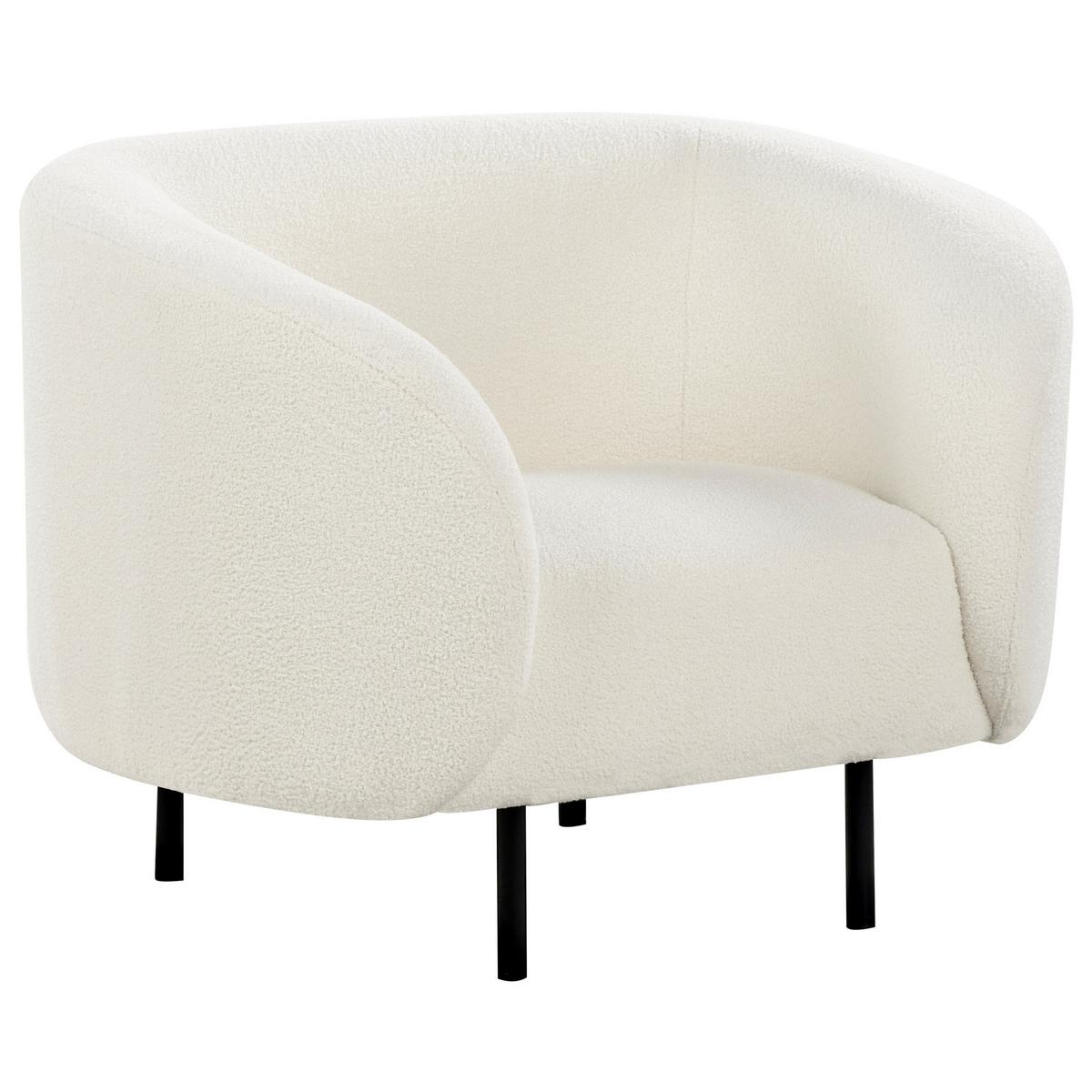 6-SITZER-SOFA SET Bouclé weiß/schwarz Loen - Schwarz/Weiß, Textil (70/70/200cm) - Beliani