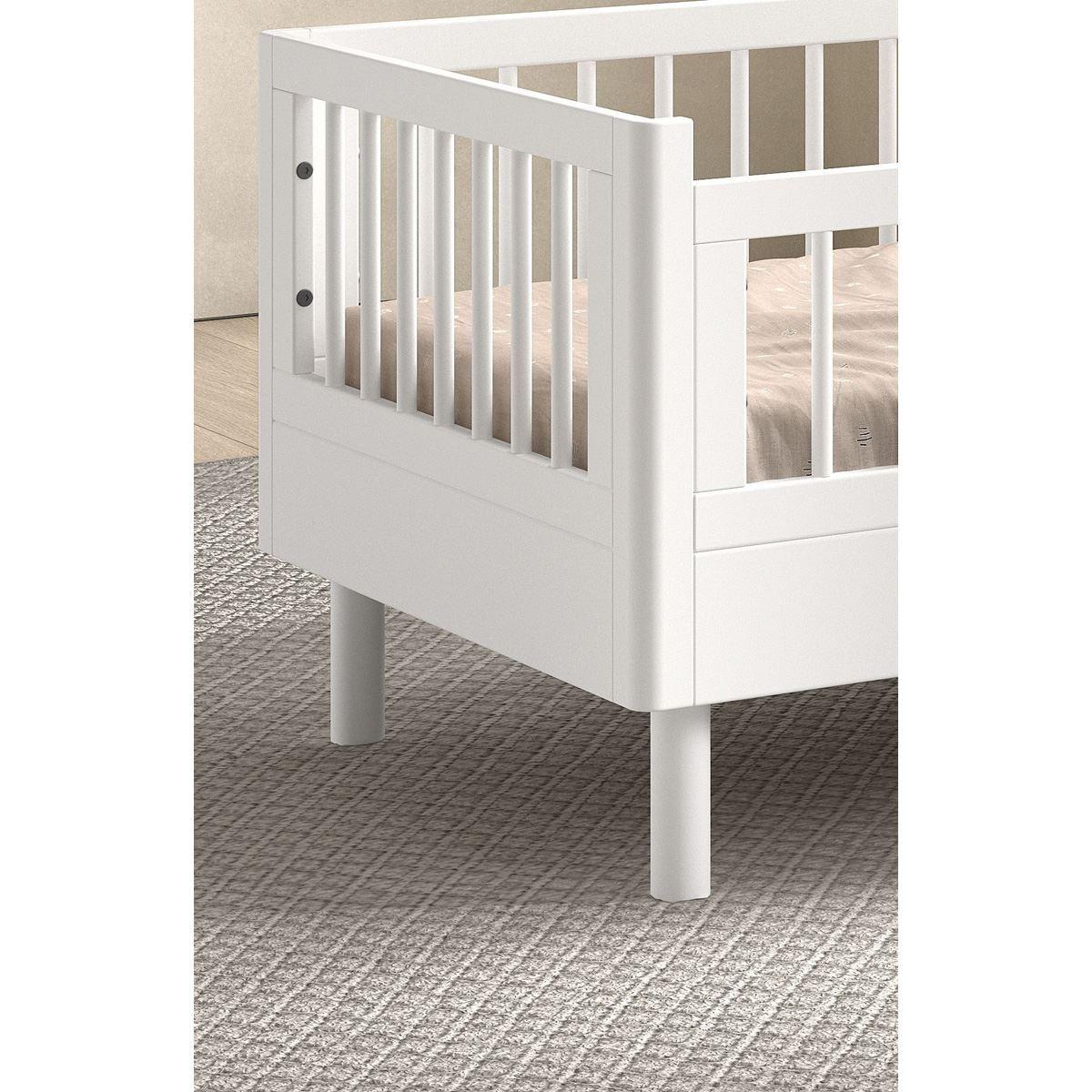 JUNIORBETT 70x140 Keeley Buche Weiß Holz Komfort Stabil Modern - Weiß, Holz (70/140cm) - 58aufmkessel