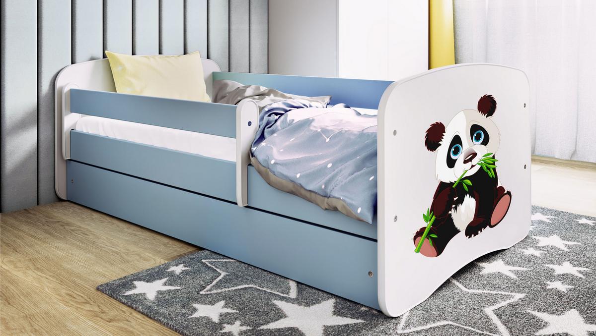 KINDERBETT Panda 2 mit Schublade 180/80 90/61/184 - Blau, Holzwerkstoff (80/180cm) - RAUMHIRSCH FURNITURE