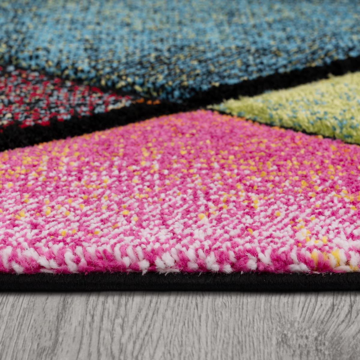 KURZFLORTEPPICH, mit Rautenmuster, aus Polypropylen, Mehrfarbig, 120 x 170 cm - Multicolor, Textil (170/120cm) - KADIMA DESIGN
