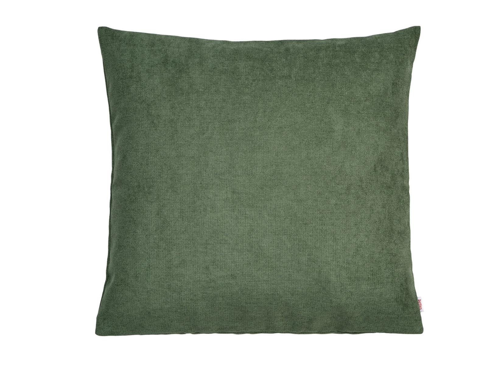 KISSENHÜLLE FarbTon Chenille-Haptik oliven-grün 50/50 cm - Dunkelgrün, Textil (50/50cm) - beties Heimtextil