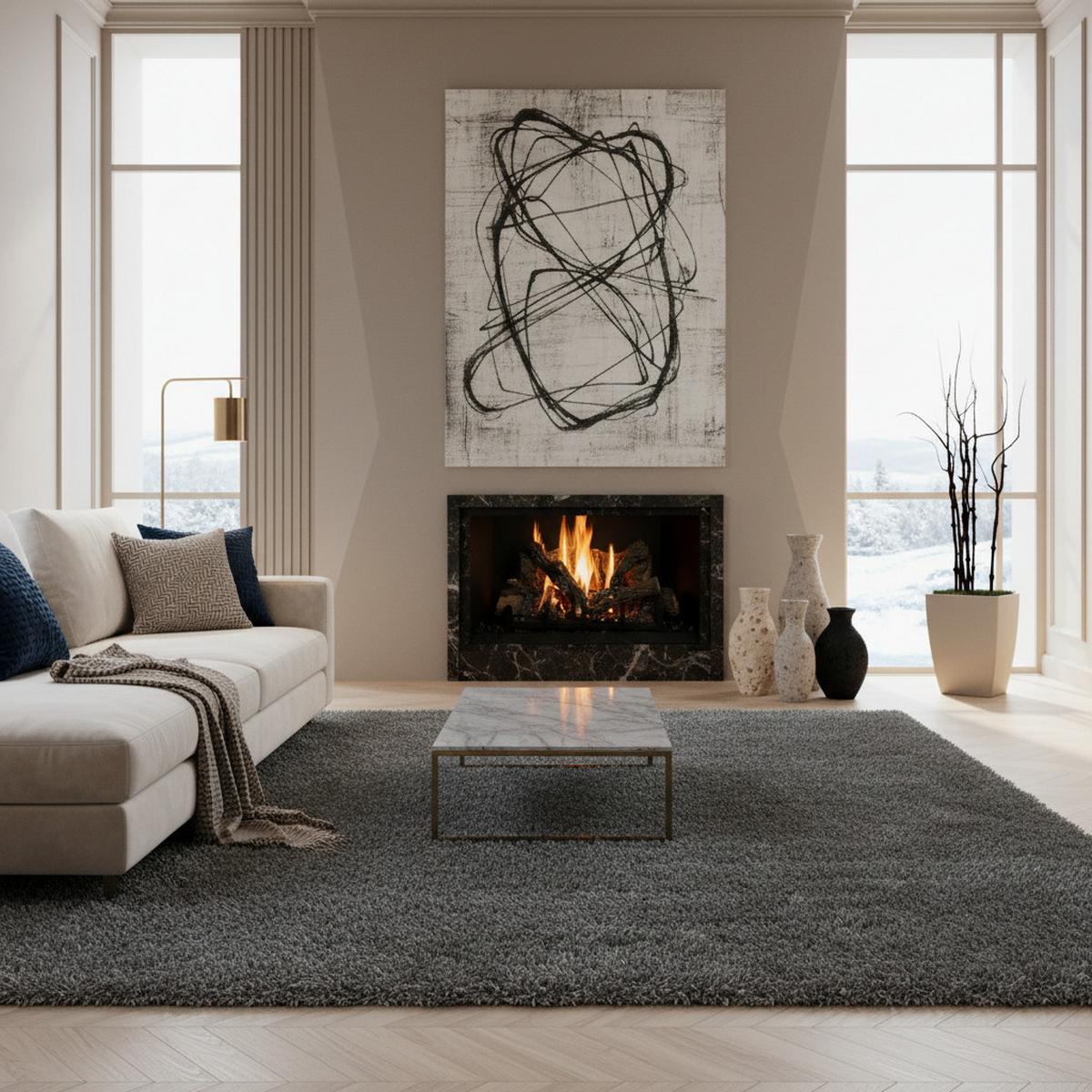 HOCHFLORTEPPICH SALZACH, einfarbig, aus Polypropylen, Hellgrau, 120 x 170 cm - Grau, Textil (170/120cm) - KADIMA DESIGN