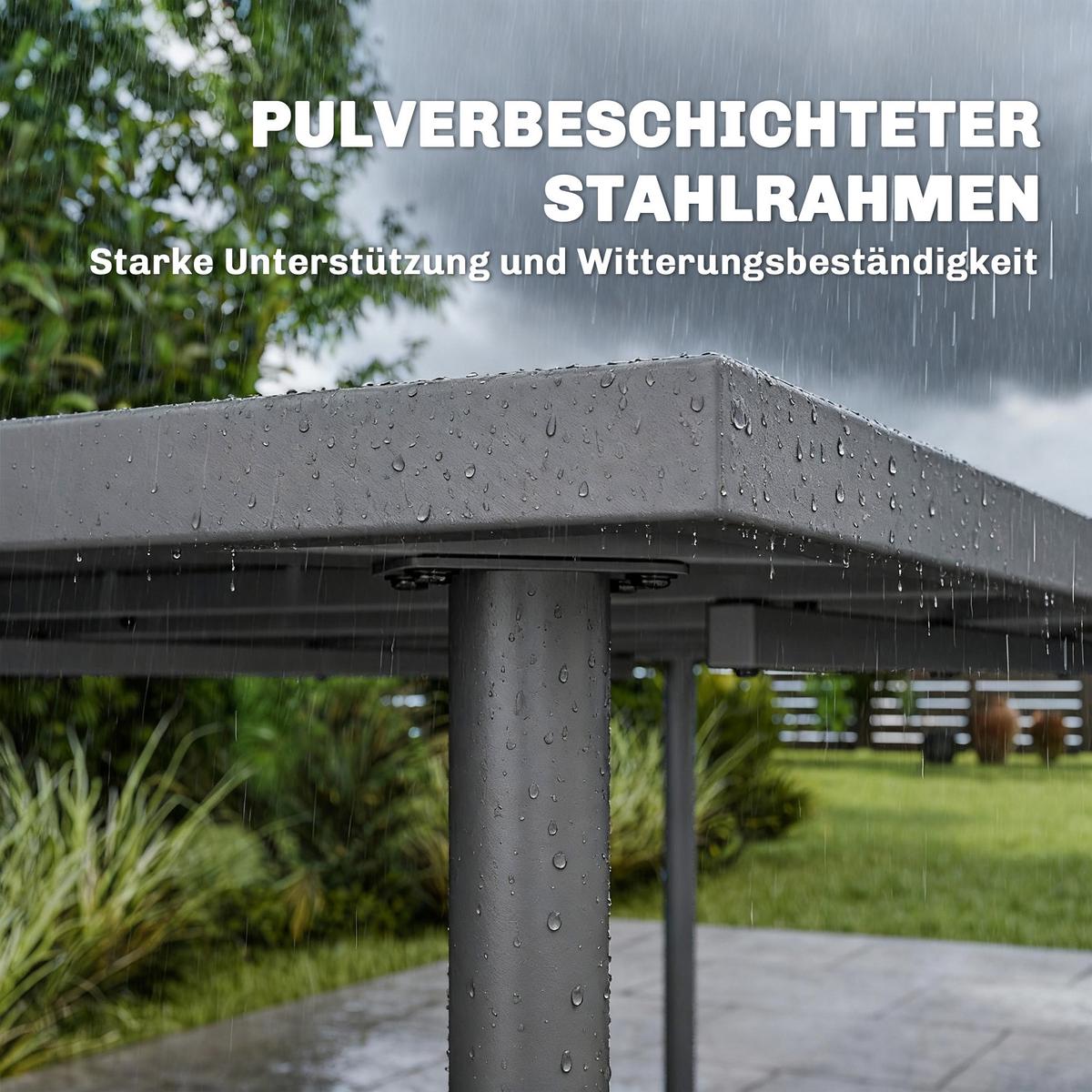 GARTENTISCH Metall Stahl Dunkelgrau - Dunkelgrau, Metall (165/80/74cm) - Outsunny