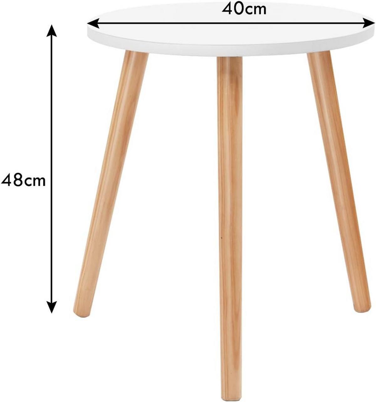 BEISTELLTISCH Weiß - Weiß, Holzwerkstoff (40/40/48cm) - COSTWAY