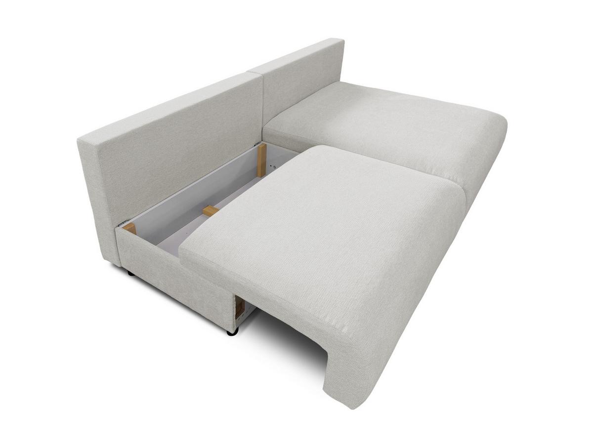 ECKSOFA Sora mit Schlaffunktion, Bettkasten und extra tiefer Komfortzone aus hochwertigem Hellgrau Strukturstoff - Hellgrau/Schwarz, Holz/Kunststoff (200/140cm) - S-Style