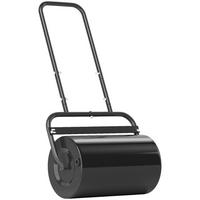 RASENWALZE mit U-Griff Gartenwalze Gartenrolle Wasser-/ Sandfüllung Metall - Schwarz, Metall (32.5/113/58cm) - Outsunny