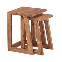 BEISTELLTISCH Set – 2-teilig Massivholz verschiedene Größen - Braun, Holz (36/36/50cm) - KADIMA DESIGN