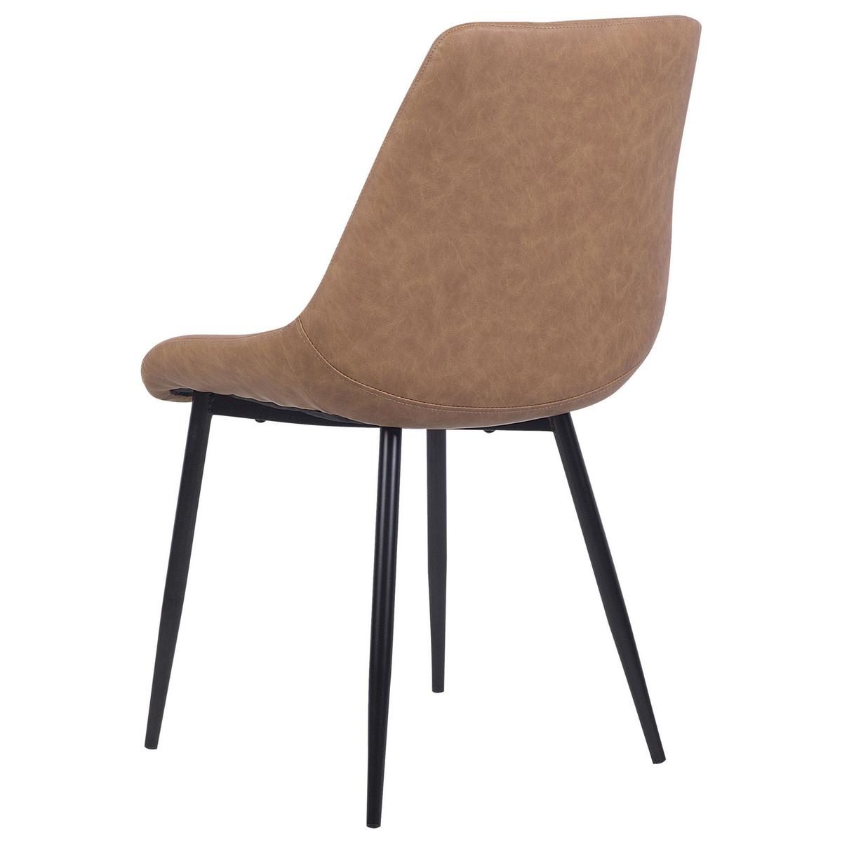 ESSZIMMERSTUHL 2er-Set Kunstleder Braun Maribel - Braun, Textil/Metall (52/85/61cm) - Beliani