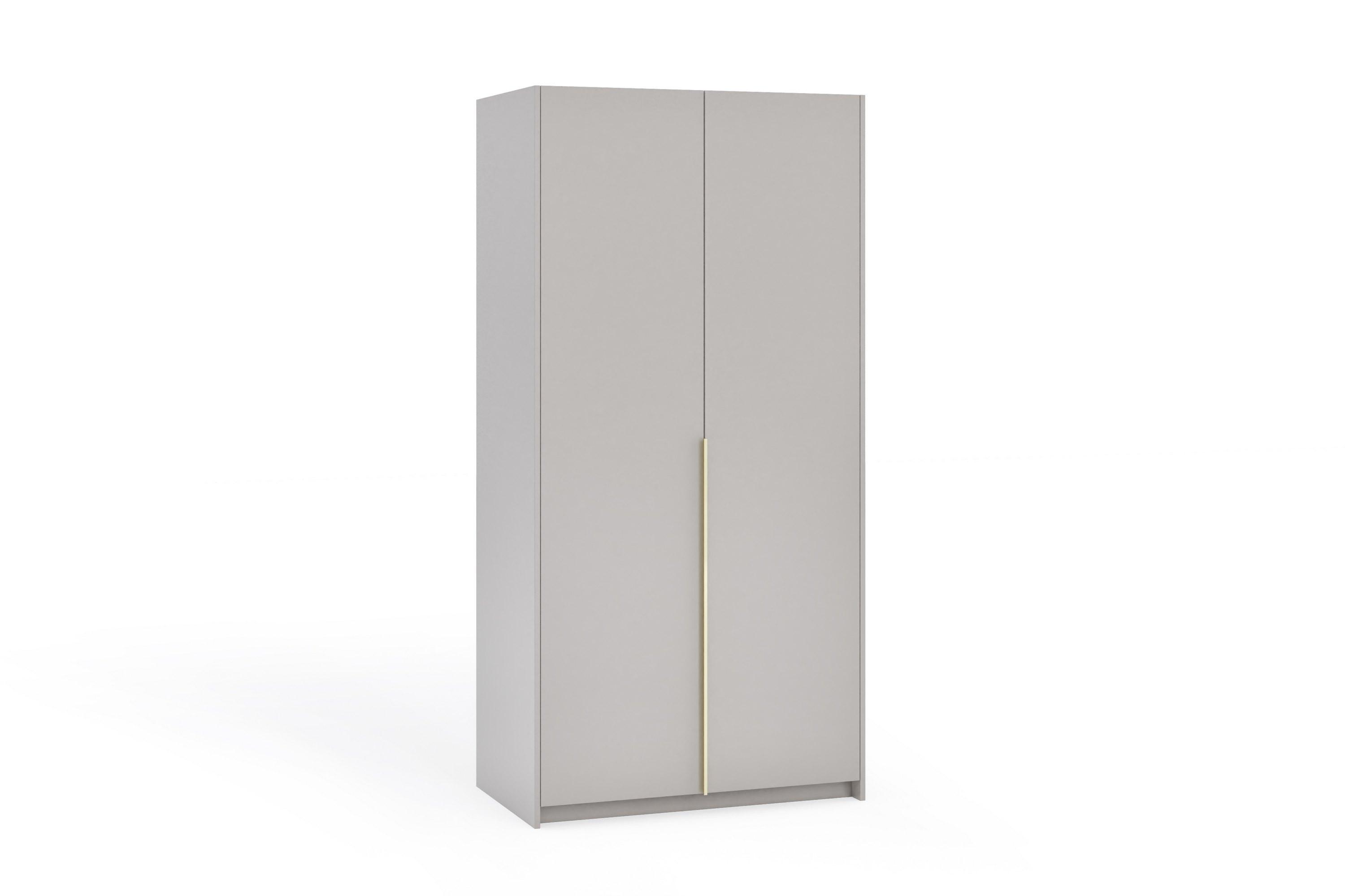 DREHTÜRENSCHRANK AMARA 100/204/58cm 2-türig Kaschmir - Kaschmir/Goldfarben, Holzwerkstoff (100/204/58cm) - MASSENO