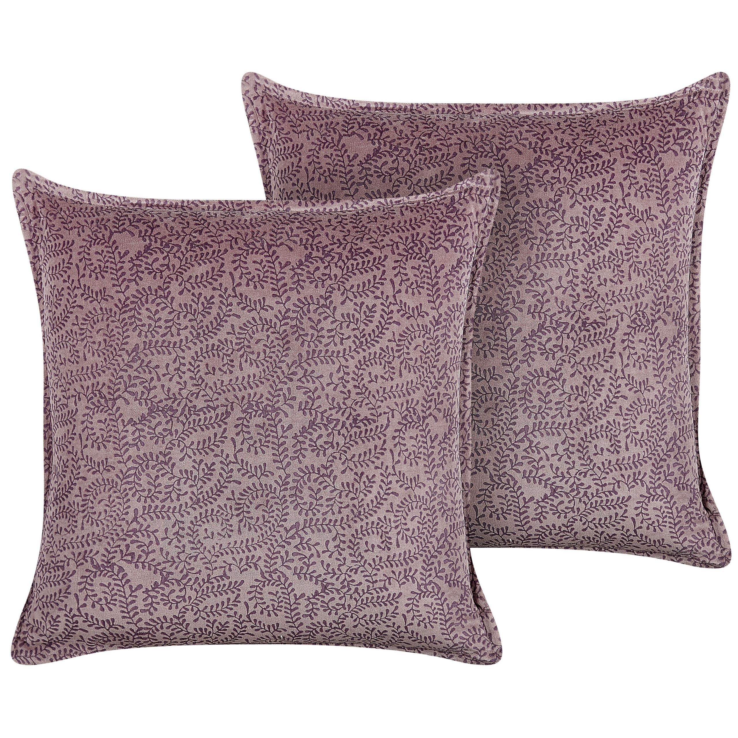 DEKOKISSEN 2er-Set Rosa 45/45 cm Kalmia - Pink, Textil (45/45cm) - Beliani