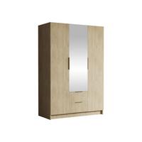 KLEIDERSCHRANK Calwi II - Eichefarben/Goldfarben, Holzwerkstoff/Kunststoff (150/216/60cm) - MIRJAN24