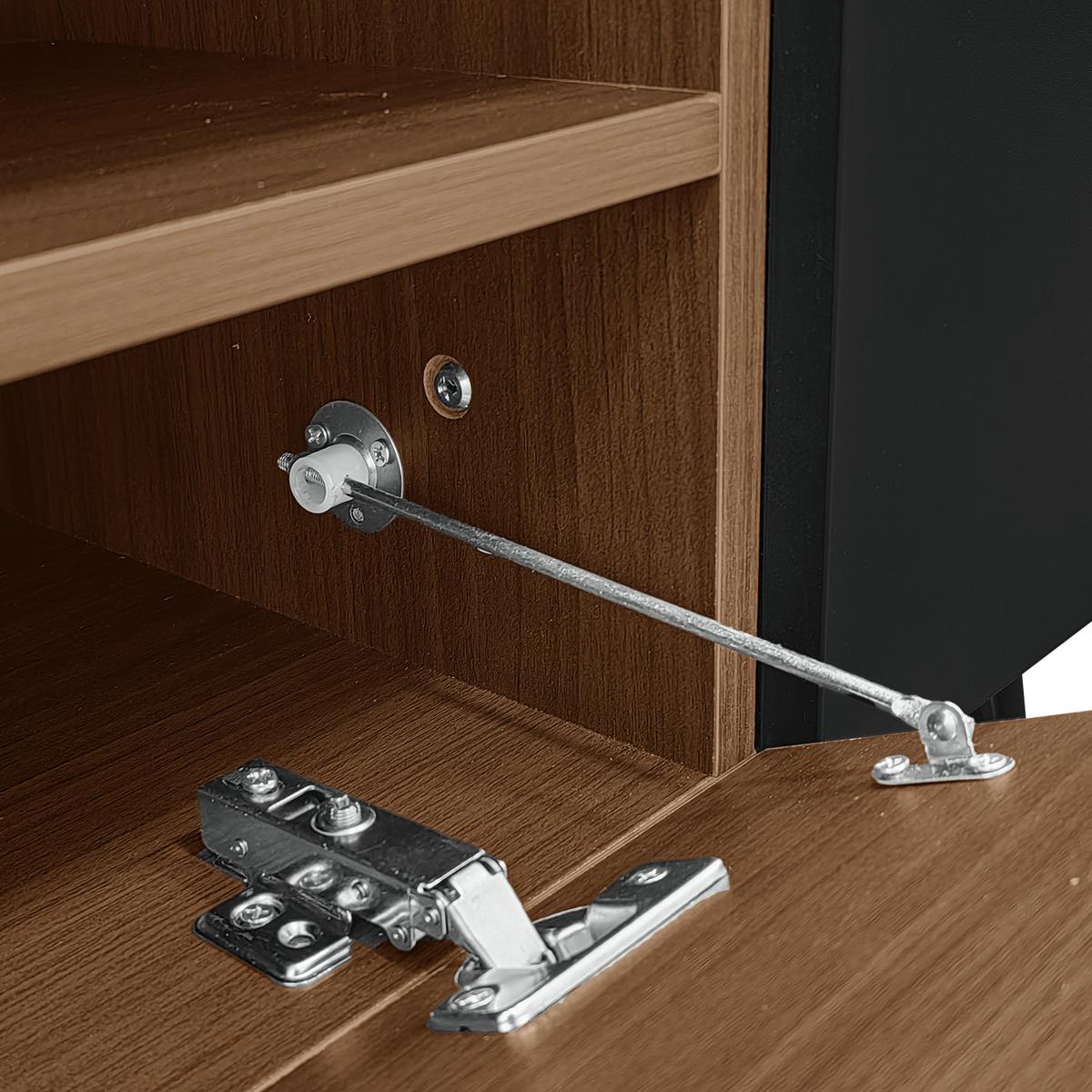 TV-ELEMENT Schwarz und Holzoptik 180/36/43 cm - Braun, Holz (36/43/180cm) - Urban Meuble