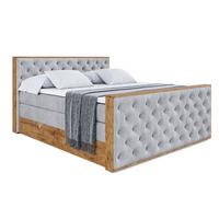BOXSPRINGBETT mit Matratze H3|H4 und Lattenrost - LOLLI3-Z KING-200x200 - Grau Monolith - Grau, Holzwerkstoff (200/200cm) - ALTDECOR