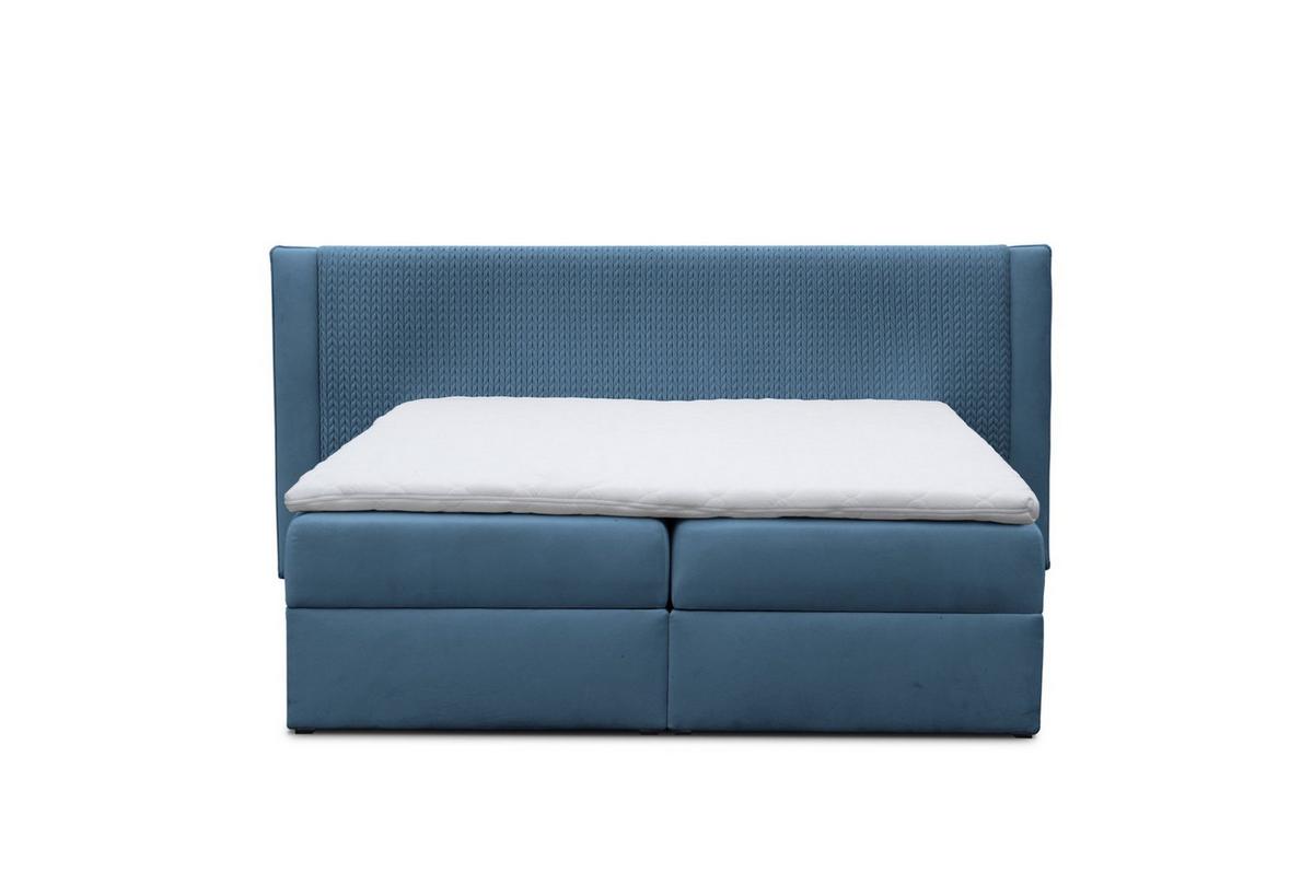 BOXBETT Cedric In Magic Velvet - Blau, Holzwerkstoff/Textil (160/200cm) - Fun Möbel