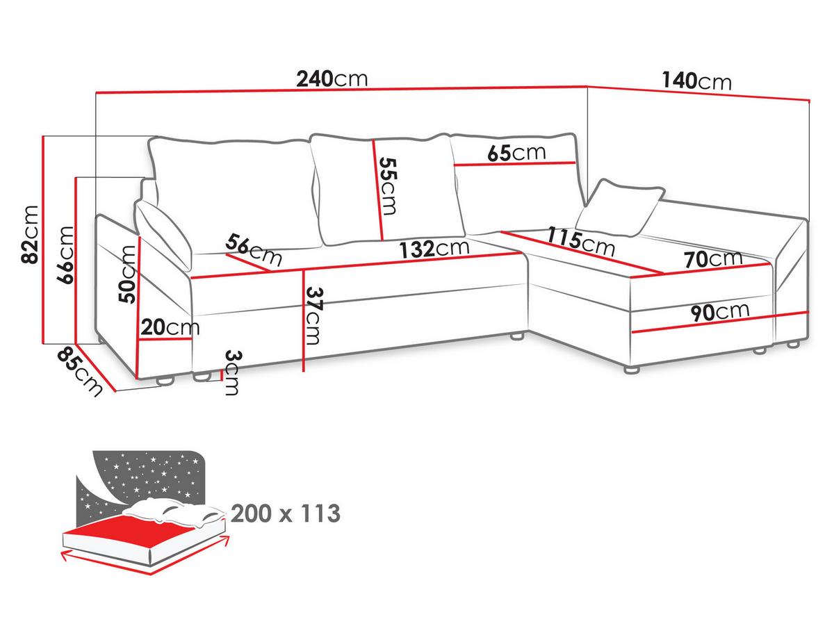 ECKSOFA Dante L - Beige/Schwarz, Holz/Kunststoff (240/140cm) - MIRJAN24