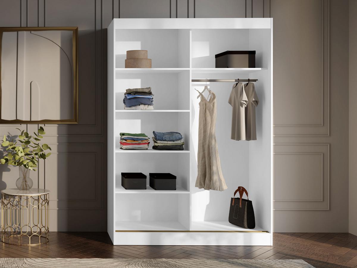 SCHIEBETÜRENSCHRANK Modin 150 - Kaschmir/Schwarz, Holzwerkstoff/Kunststoff (150/216/65cm) - MIRJAN24