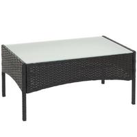 POLY-RATTAN GARTENTISCH rechteck Schwarz - Schwarz, Kunststoff (48/79/38cm) - MCW