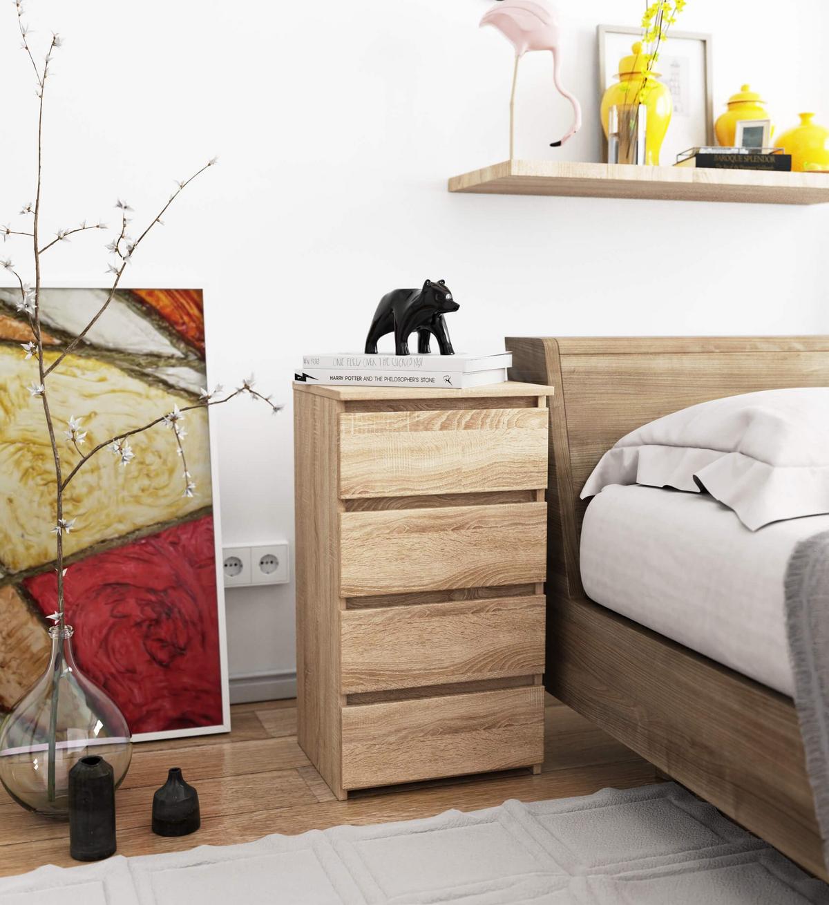 KOMMODE Eiche Sonoma 74/40/35 - Sonoma Eiche, Holzwerkstoff (40/74/35cm) - RAUMHIRSCH FURNITURE