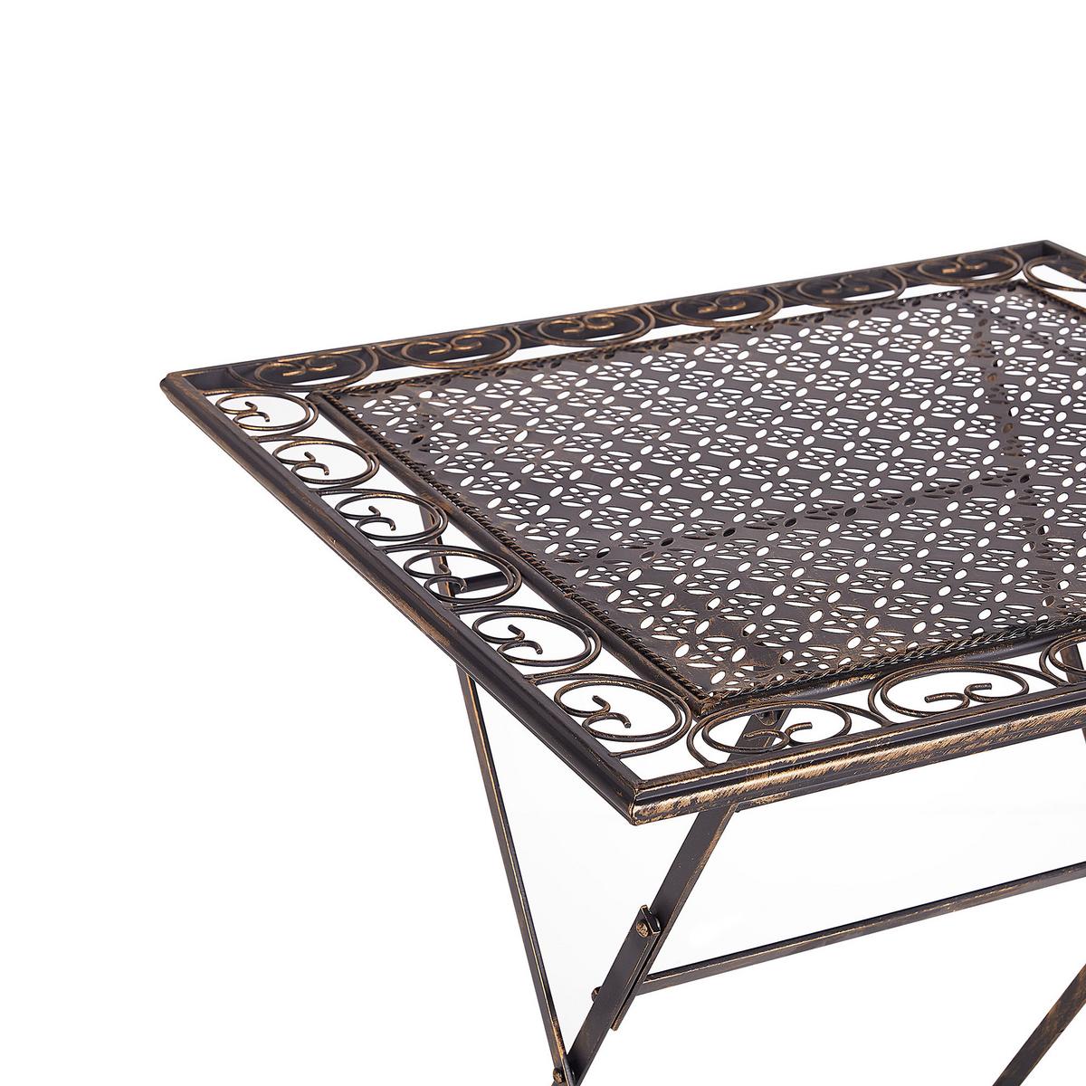 GARTENTISCH 70/70 cm Metall Schwarz Bormio - Goldfarben/Schwarz, Metall (70/70/74cm) - Beliani