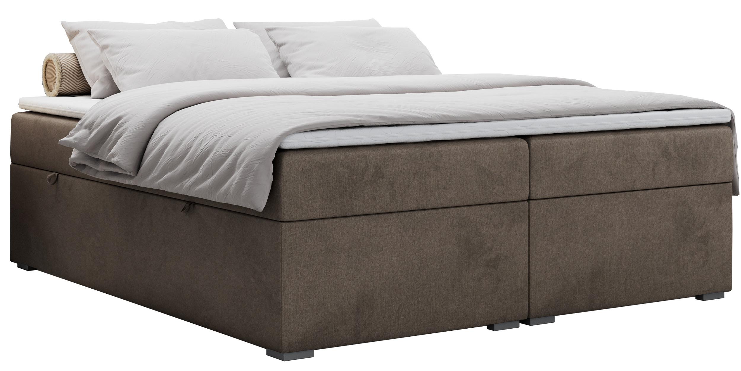 BOXBETT BESS 140/200 Braun Velvet - H4 - Braun, Holz/Textil (140/200cm) - MKS