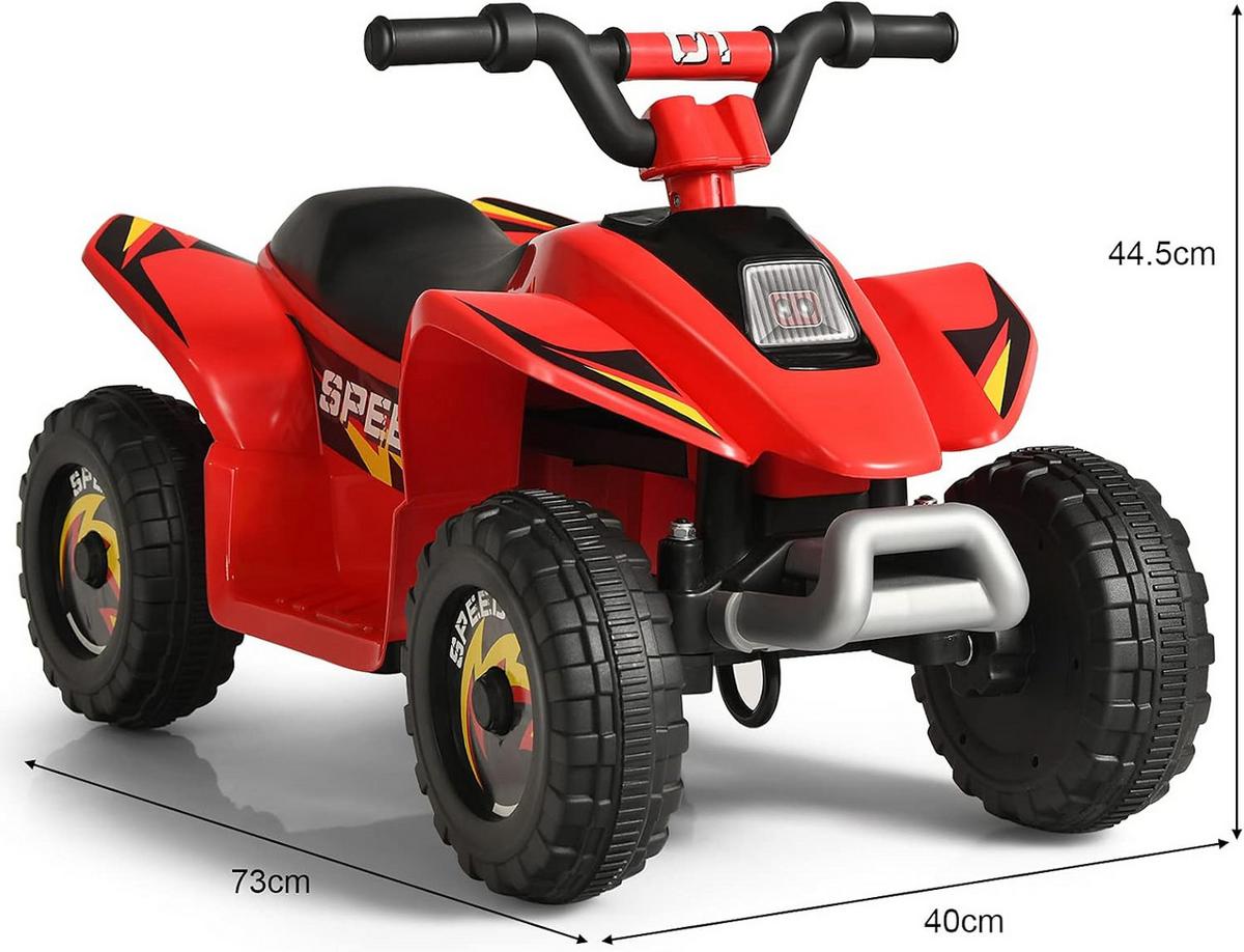 KINDERMOTORRAD 6V Elektro Kinderquad Rot - Rot, Kunststoff (73/44.5/40cm) - COSTWAY
