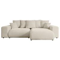 ECKSOFA Ottomane rechts ESKAR-L 266x176x72 Cappuccino Velours - Schwarz/Cappuccino, Holzwerkstoff/Kunststoff (176/266cm) - ALTDECOR