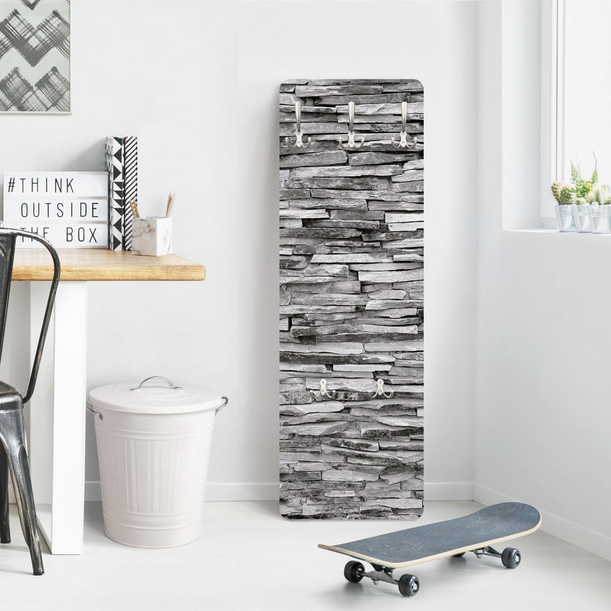 WANDGARDEROBE - Arizona Stonewall 34/105 cm - Grau, Holzwerkstoff (34/105/1.6cm) - Bilderwelten