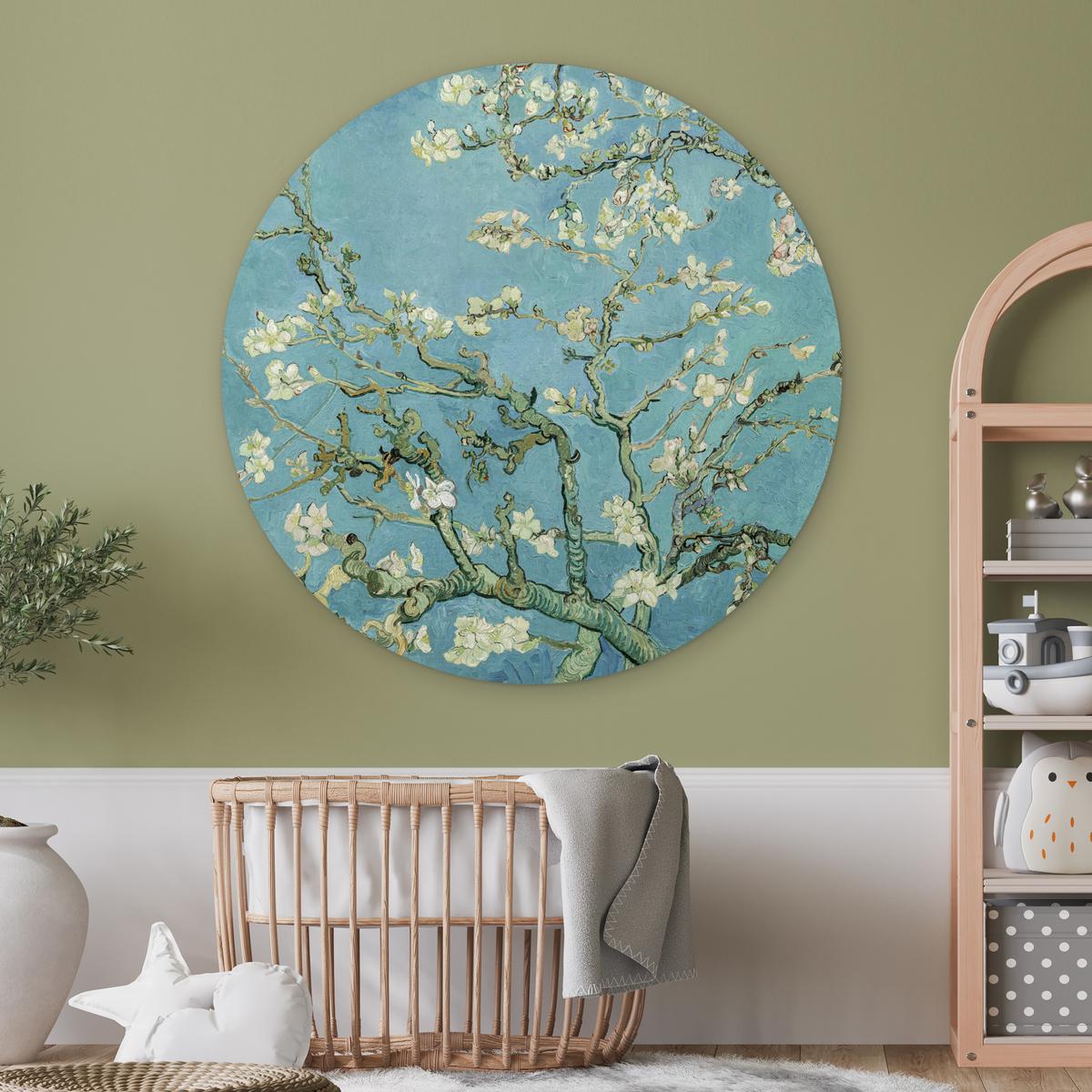 WANDBILD Van Gogh - Mandelblüte - Alte Meister - Kunst - Vintage Wandbild 120x120 cm - Pastellblau, Kunststoff (120/120cm) - MuchoWow