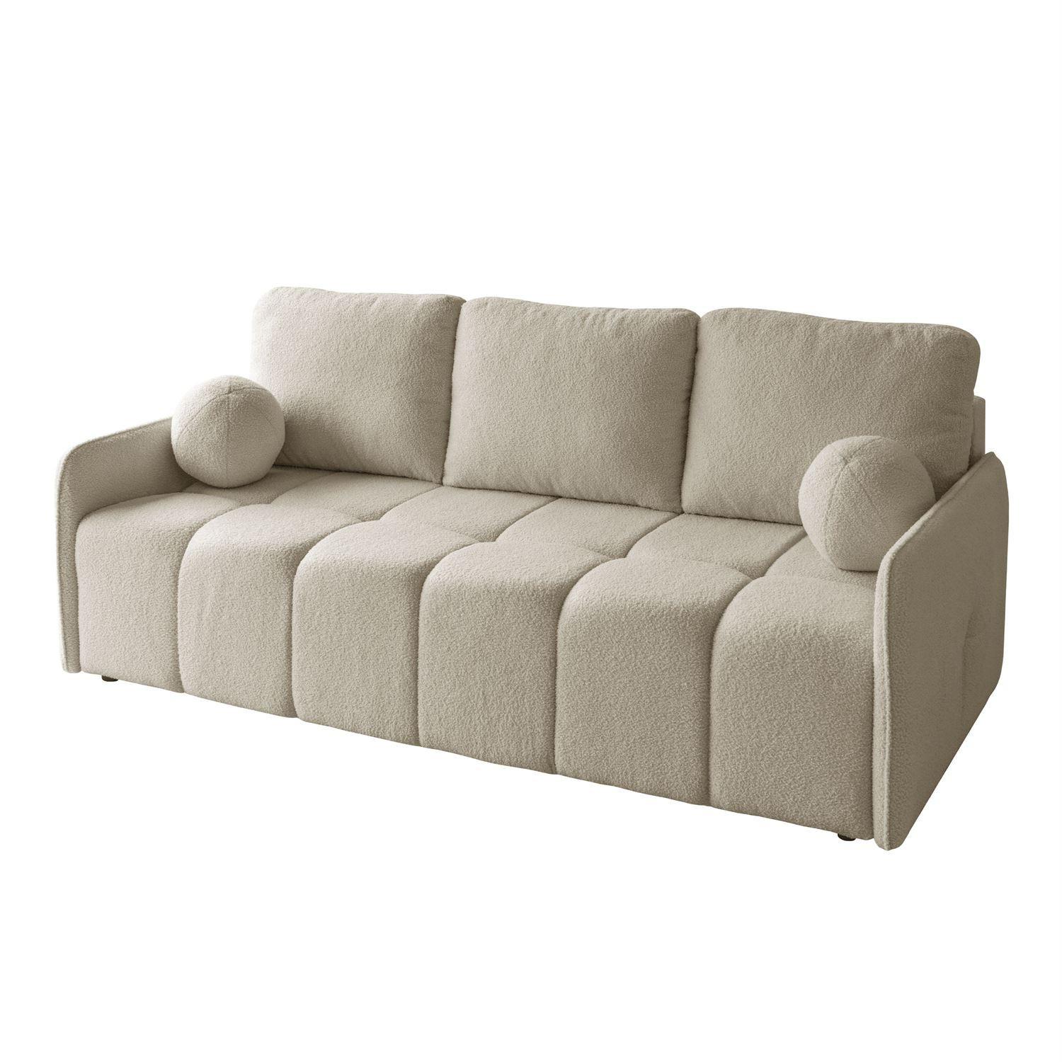 SCHLAFSOFA Morena, zweisitzig, mit Schlaffunktion, Quelle 16 - Ecru, Textil (207/90/90cm) - Lookway