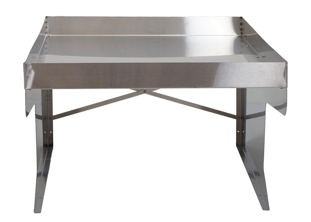 XL-MÄHROBOTERGARAGE PFLANZKASTEN Silber - Silberfarben, Metall (70/47/100cm) - MCW