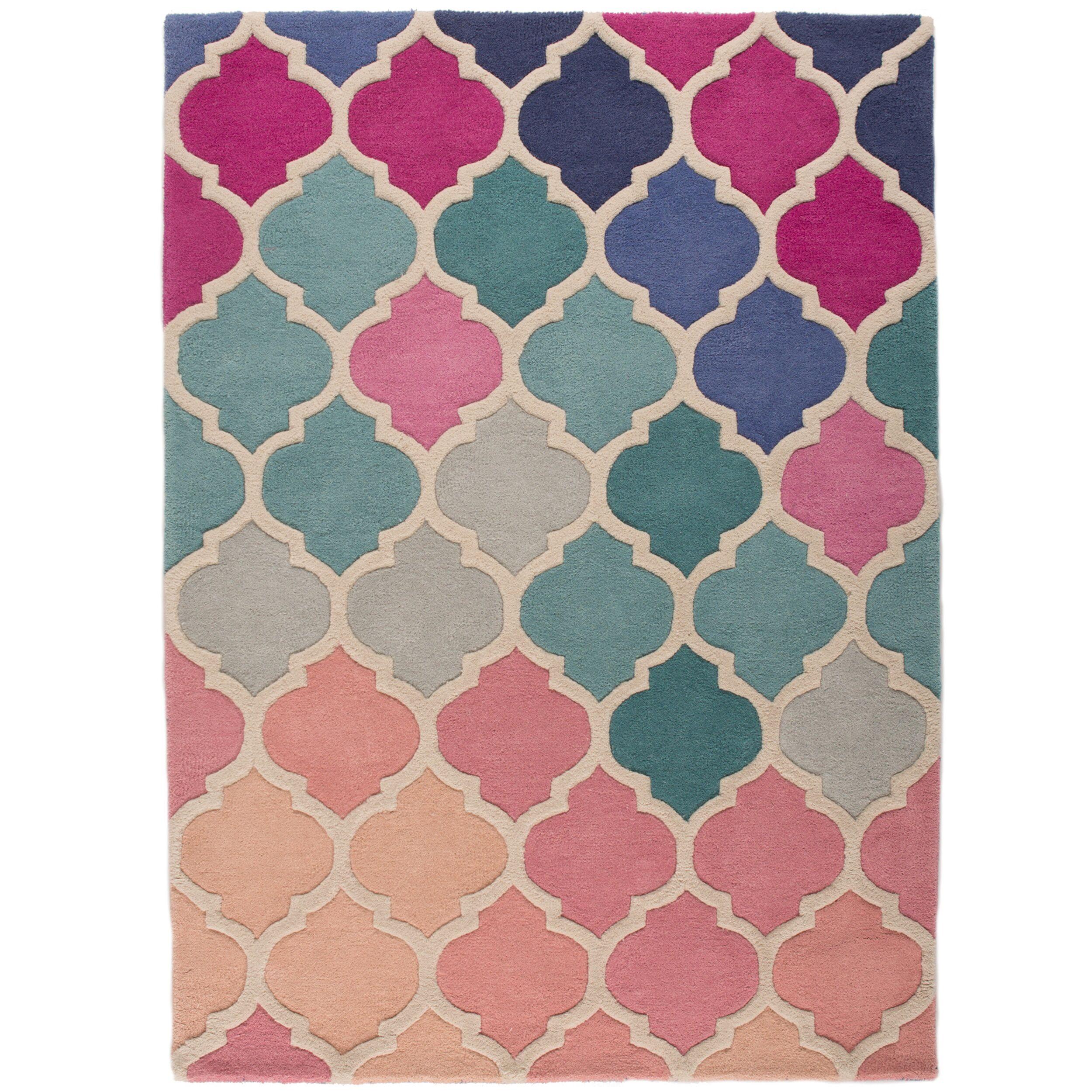 WOLLTEPPICH DERWENT, geometrisch, aus Wolle, Bunt, 80 x 150 cm - Multicolor, Textil (150/80cm) - KADIMA DESIGN