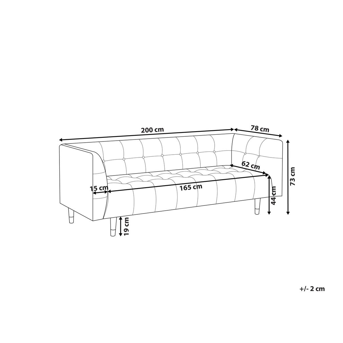 3-SITZER-SOFA Bouclé Braun Byske - Braun, Textil (200/73/78cm) - Beliani