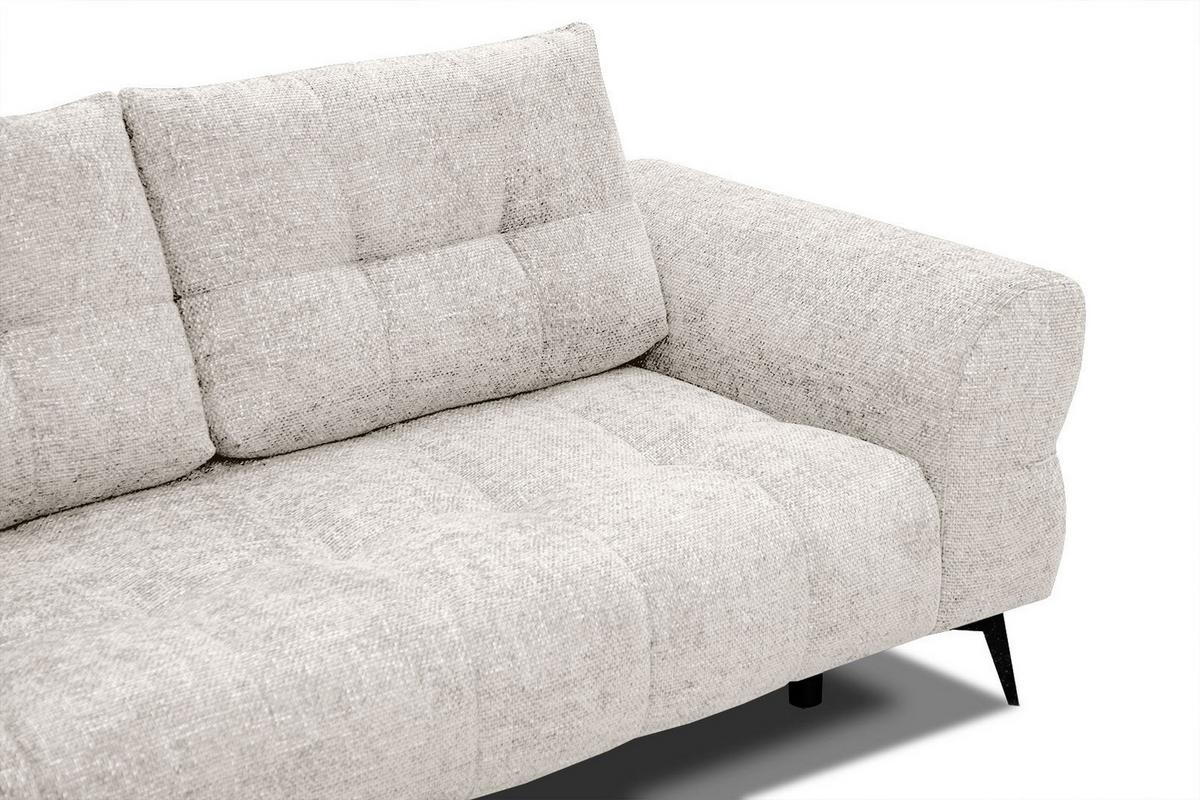 ECKSOFA SALVINI 5-Sitzer, ecru - Ecru/Schwarz, Holzwerkstoff/Textil (158/292cm) - Wozimo