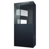 VITRINE Movie Absetzungen in Grau Hochglanz - Grau, Holzwerkstoff (50.5/111/32.5cm) - Vladon
