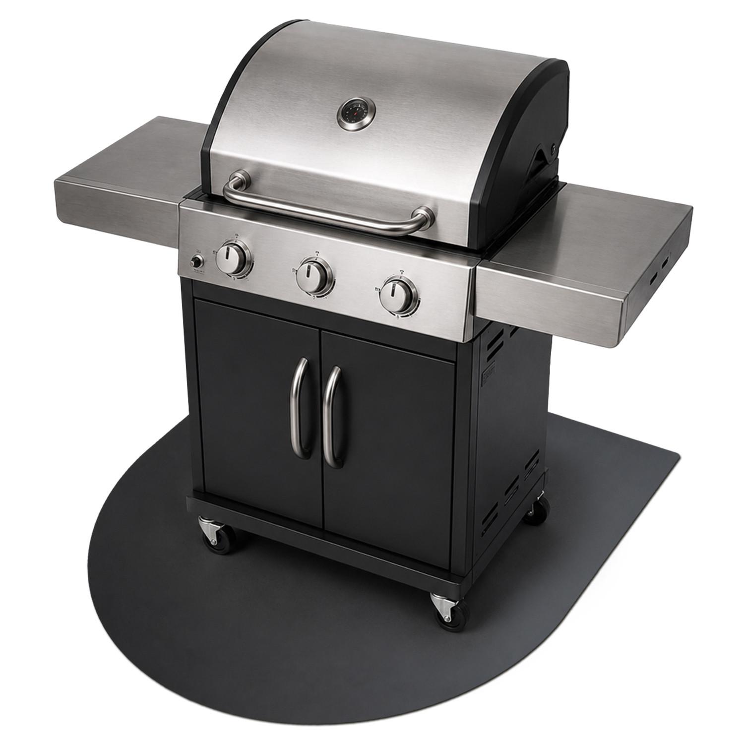 GRILLUNTERLAGE Bodenschutzplatte Metall Schwarz 80x70 cm - Schwarz, Metall (80/70/0.1cm) - TULUP