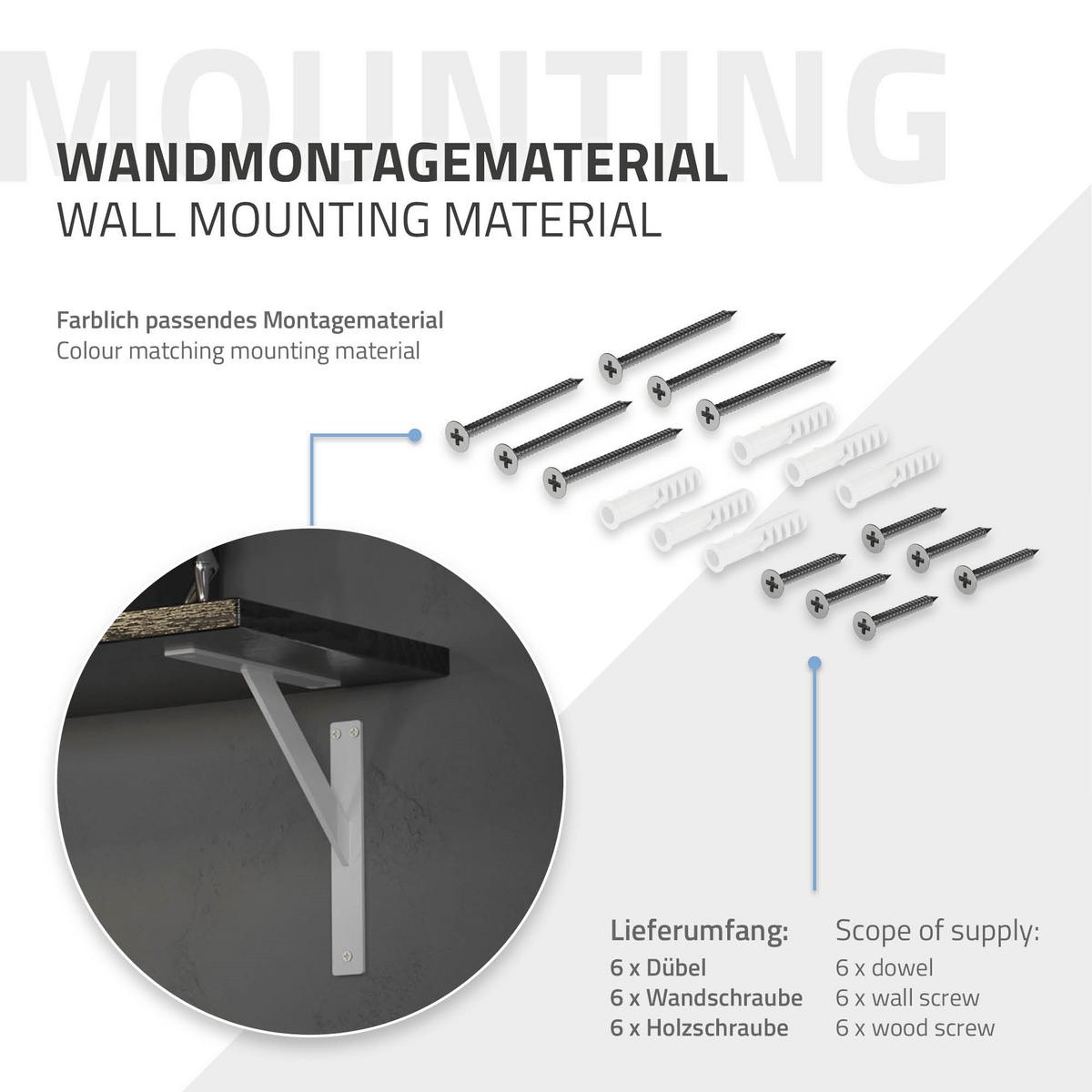 REGALHALTERUNGEN - Weiß, Metall (24/24/3cm) - ML-DESIGN