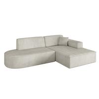 ECKSOFA Ottomane Rechts IREA-L1-v4 - 232x165x77 cm Creme - Ecru/Creme, Holzwerkstoff/Textil (232/165cm) - ALTDECOR