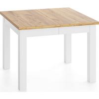 ESSTISCH Toren Weiß ausziehbar verlängerbar quadratisch, Eiche Braun 80-280/80/76.5 cm - Eiche Wotan/Weiß, Holz/Holzwerkstoff (80/280/76.5cm) - WFL GROUP