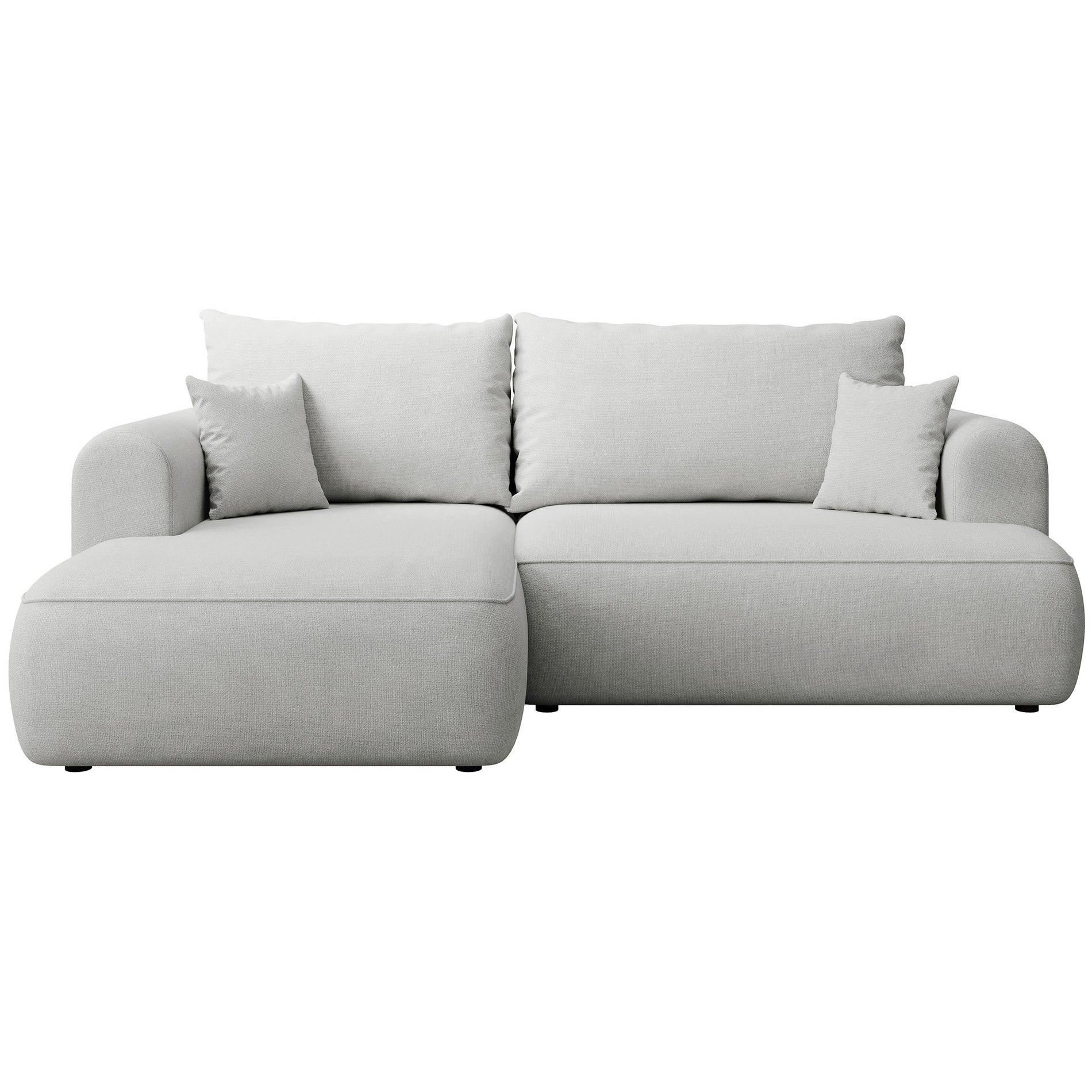 ECKSOFA Ovo Mini Hellgrau links - Hellgrau/Schwarz, Kunststoff/Textil (238/156cm) - Selsey