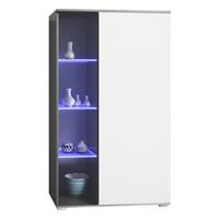 VITRINE Davos Weiß matt - Weiß, Holzwerkstoff (71.5/134/35cm) - Vladon