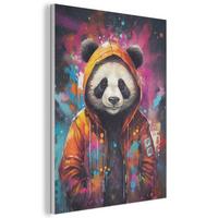AKUSTIKBILD Panda - Jacke - Graffiti - Orange Kunstdruck Schlafzimmer 50x70 cm - Orange, Kunststoff (50/70/0.9cm) - MuchoWow