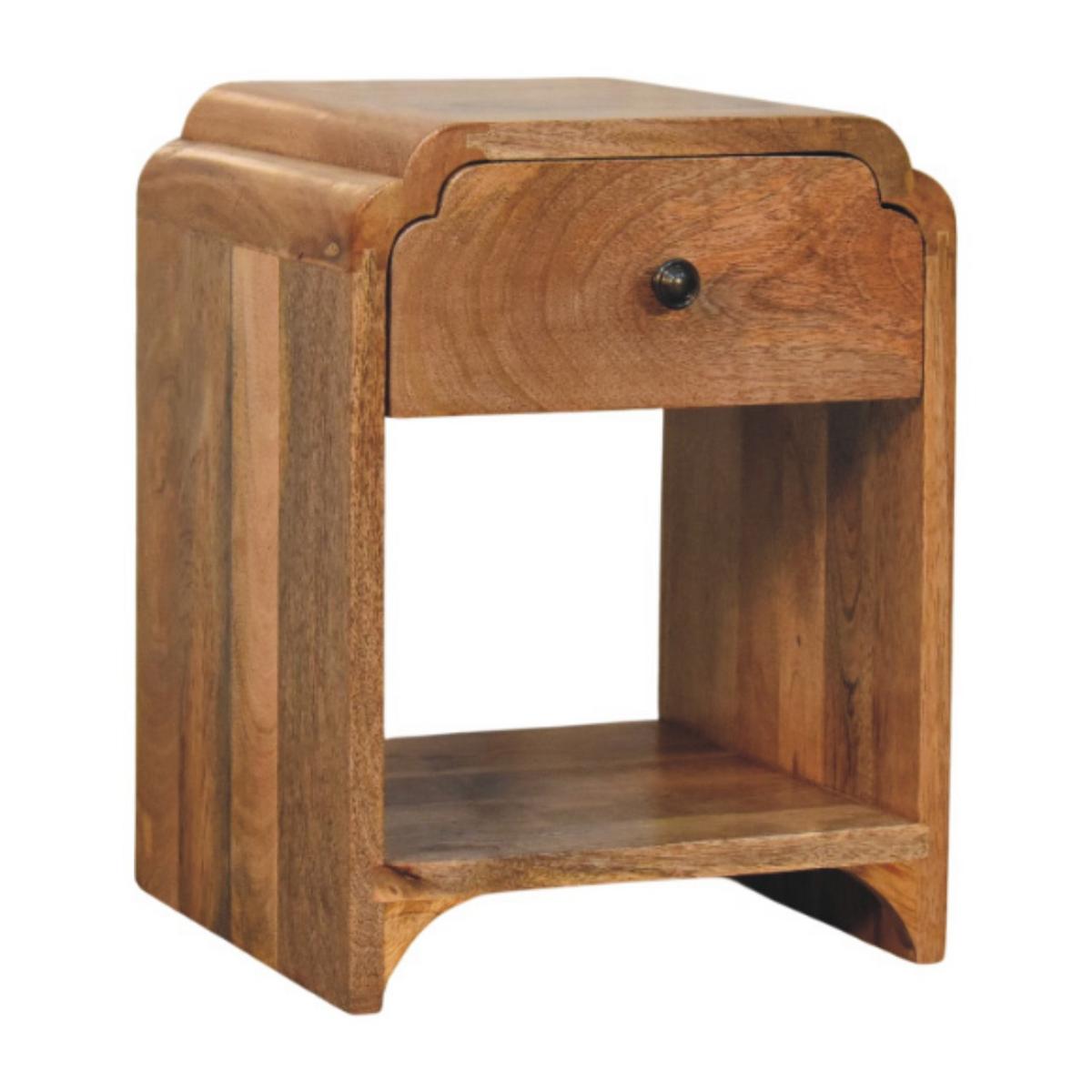 NACHTTISCH Massivholz Newton Mini Oak-ish, 1 Schublade und Offenes Regal, Beige - Eichefarben/Beige, Mangoholz/Holz (30/40/30cm) - Artisan Furniture