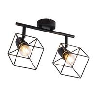 STRAHLER Ehrlich 2-flammig 26.8/10/17 cm - Schwarz, Metall (26.8/10/17cm) - ZMH
