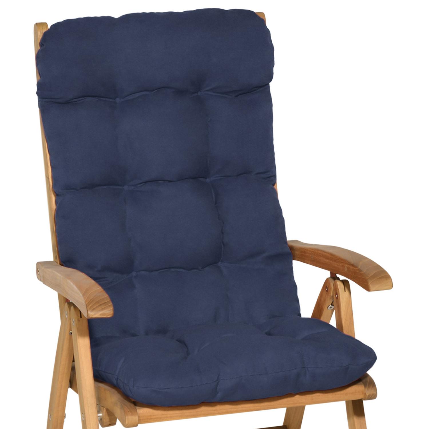 HOCHLEHNERAUFLAGE Flair HL 120/50/8cm Dunkelblau (2tlg) - Dunkelblau, Textil (50/8/120cm) - Beautissu 