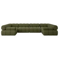 WOHNLANDSCHAFT modulares Sofa Birno-U2 - 380x190x70 cm Grün Bouclé - Grün, Holzwerkstoff/Textil (380/70/190cm) - ALTDECOR