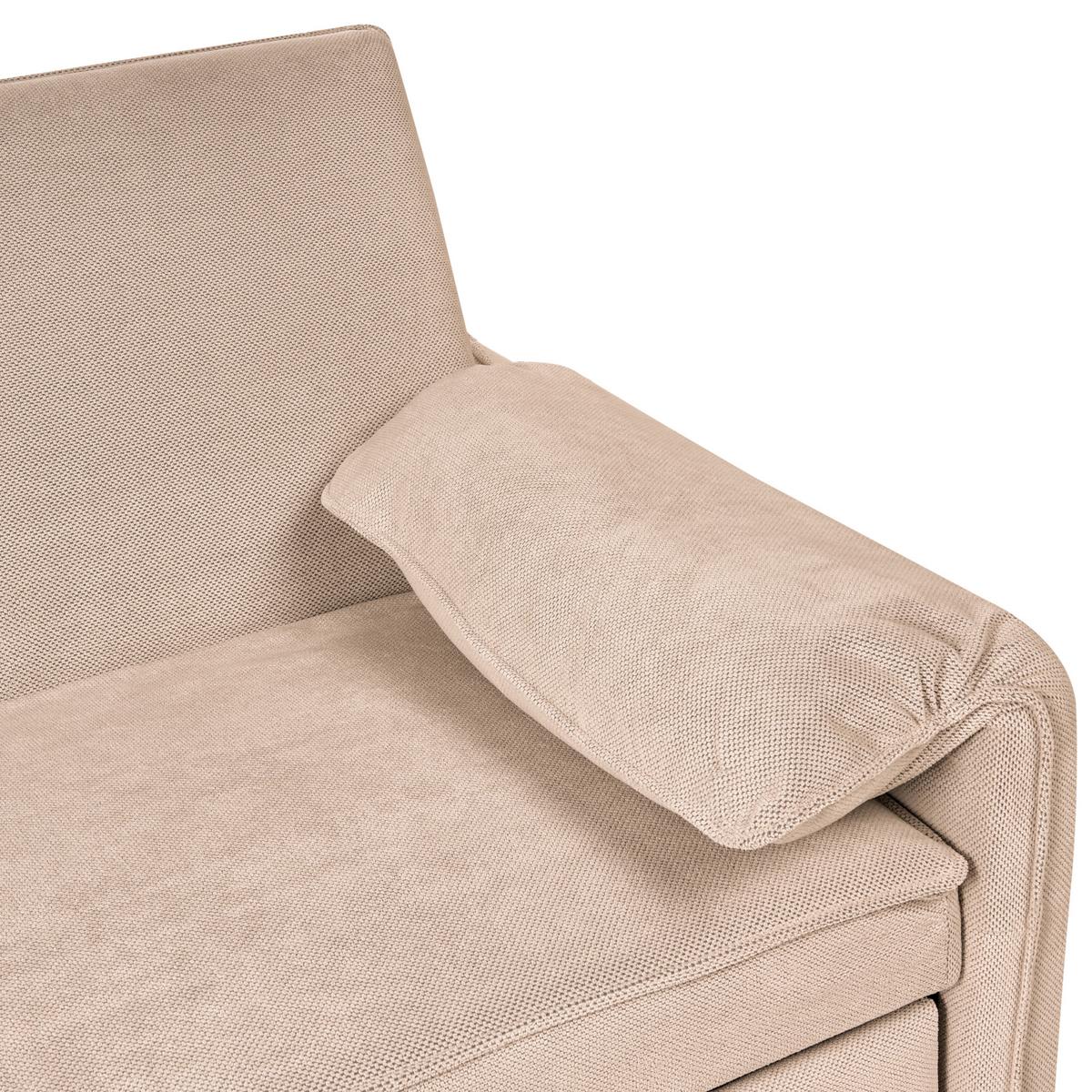 SCHLAFSOFA Stoff Hellbraun Horma - Hellbraun/Braun, Textil (160/92/84cm) - Beliani
