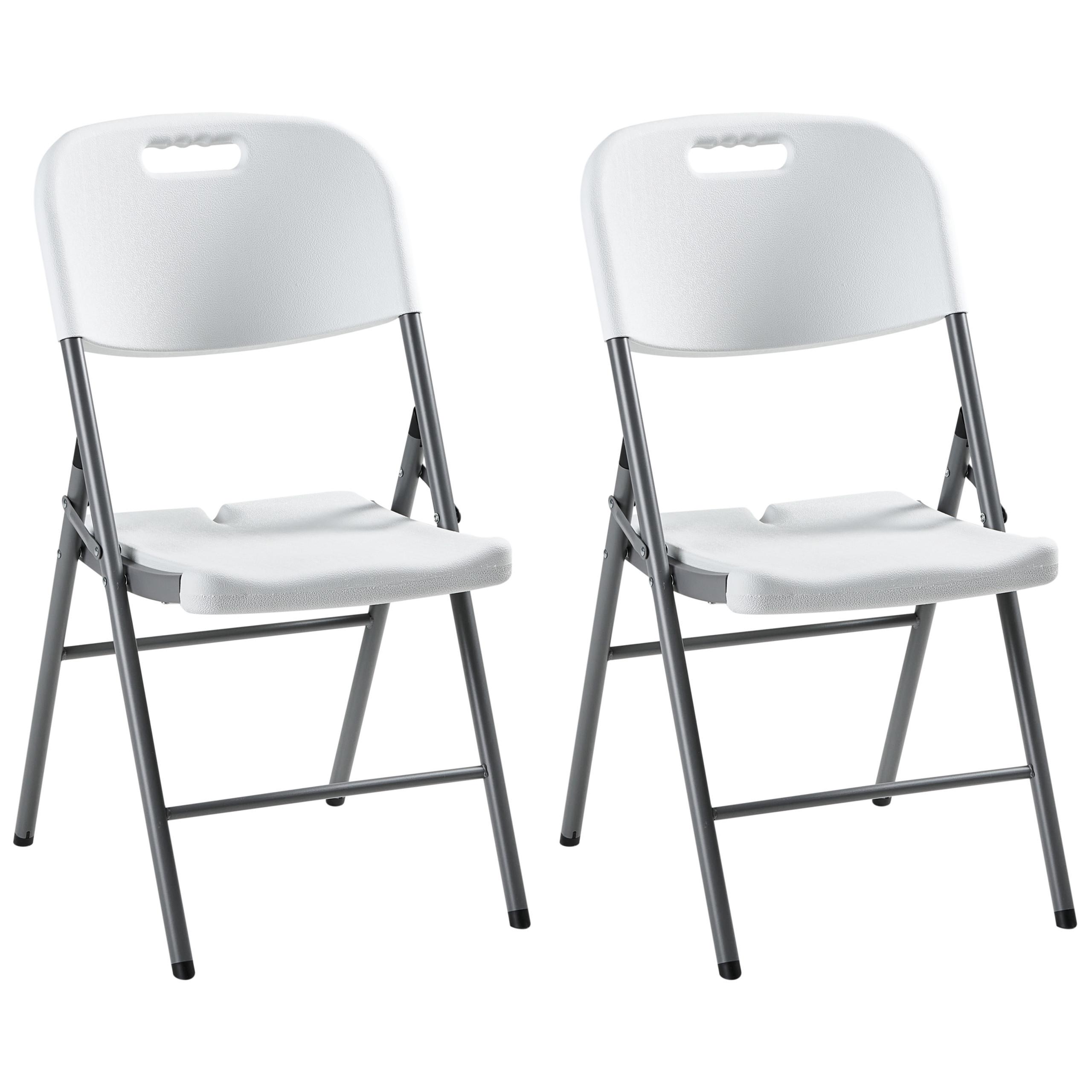 GARTENSTUHL 2er-Set Weiß Cugnoli - Silberfarben/Weiß, Kunststoff (44/90/51cm) - Beliani