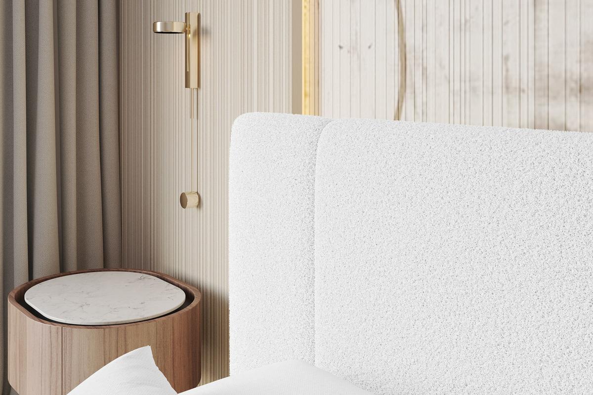 POLSTERBETT mit Bettkasten, Fußteil und Lattenrost, Bett mit Matratze H3/H4 - TEVO-Z 140x200 Weiß - Weiß, Holzwerkstoff/Textil (140/200cm) - ALTDECOR