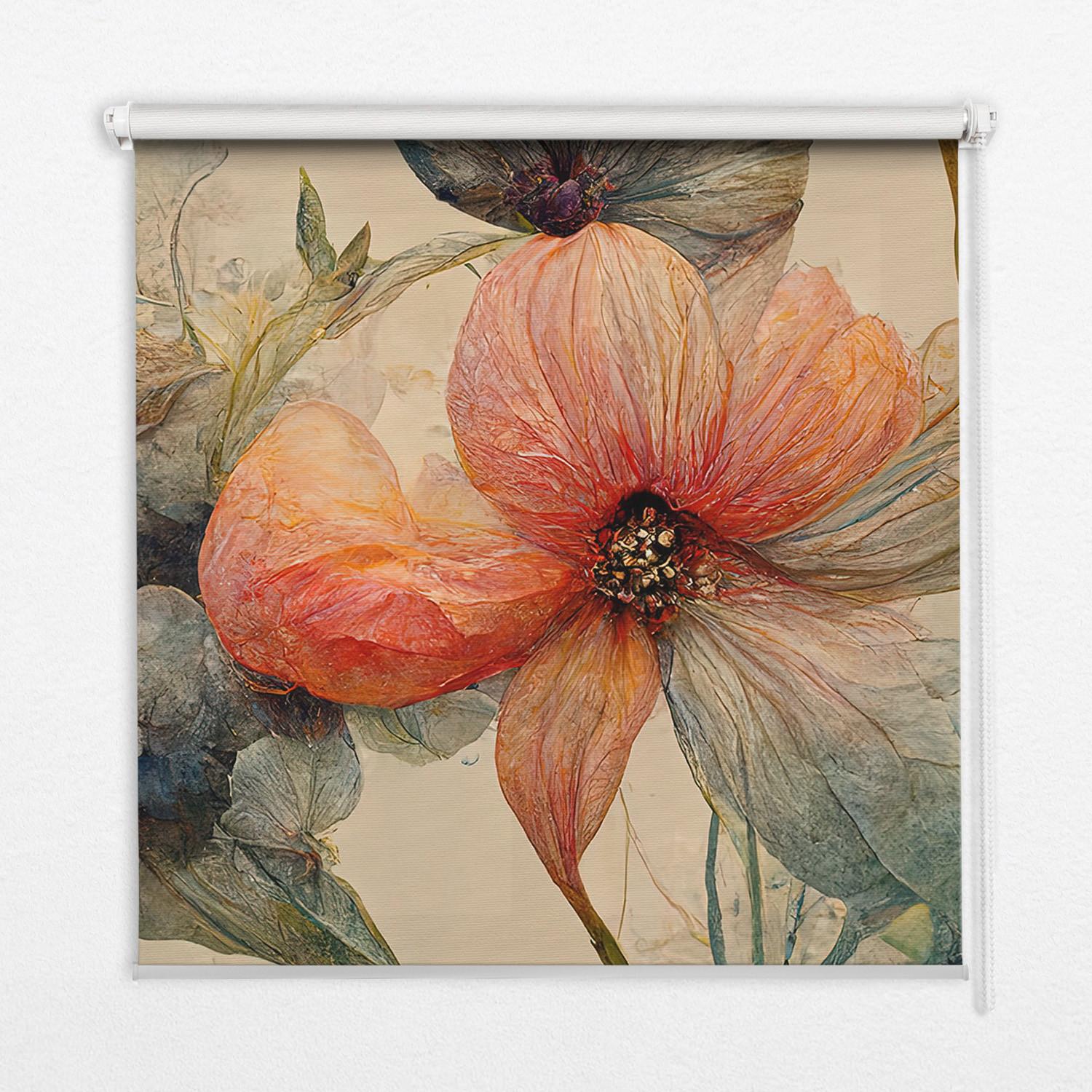 INNENROLLO - Fensterrollo - Rollo - 150x180 cm - Blume - Braun, Kunststoff (150/180/0.5cm) - TULUP